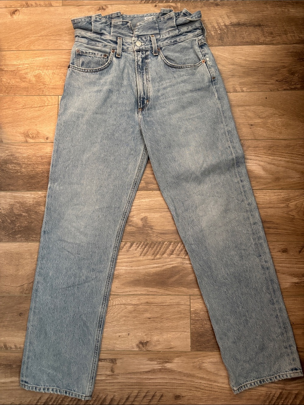 Agolde Women's Lettuce 90s High-Rise Light Blue Jeans
